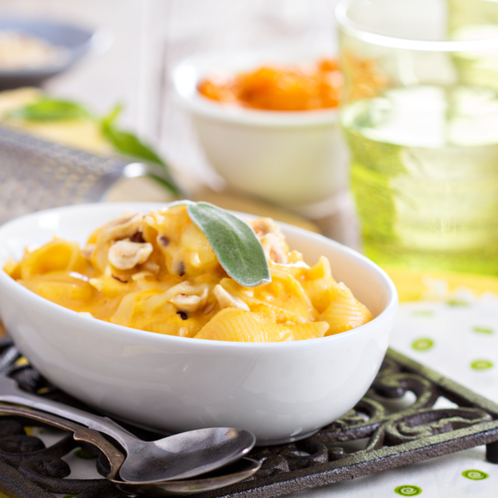 bowl of butternot squash casserole.