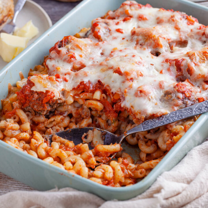 Cheesy Baked Meatball Casserole