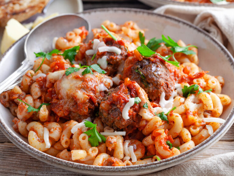 Cheesy Baked Meatball Casserole