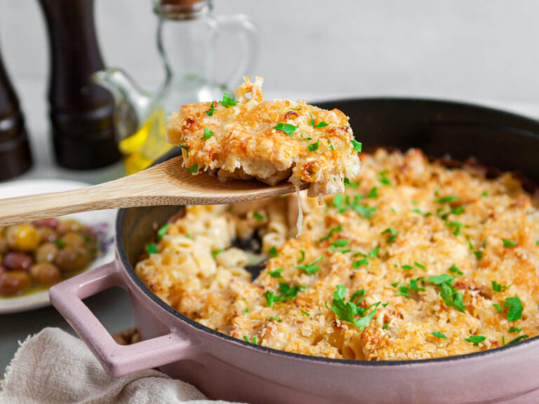 Creamy Chicken Cordon Bleu Pasta Bake (Easy Casserole)