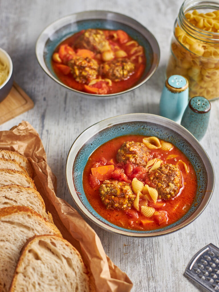 Easy Italian Meatball Soup (Homemade Meatballs Recipe)