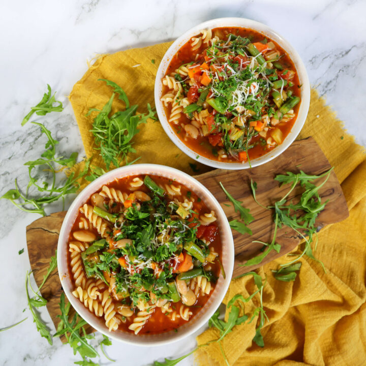 Hearty Minestrone Soup Recipe with Fresh Arugula