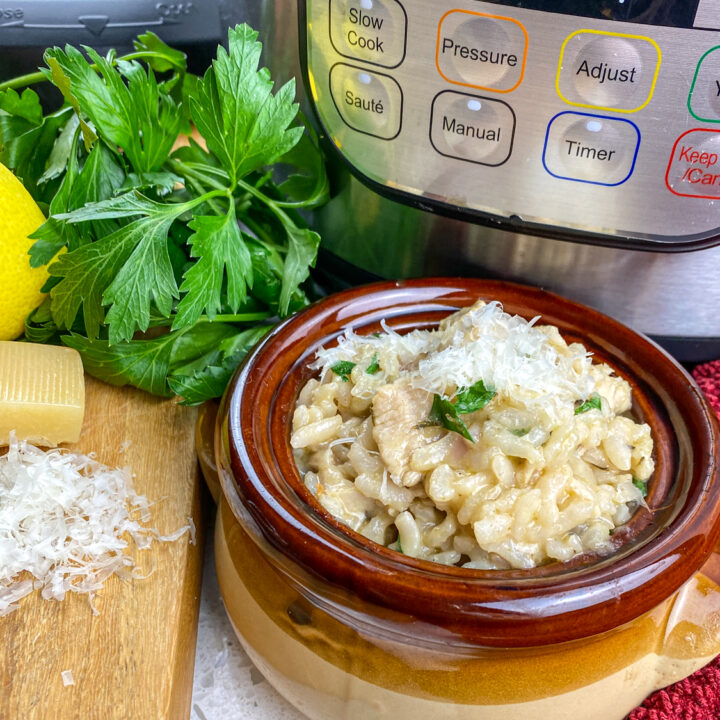 Instant Pot Lemon Parsley Chicken & Risotto with Parmesan