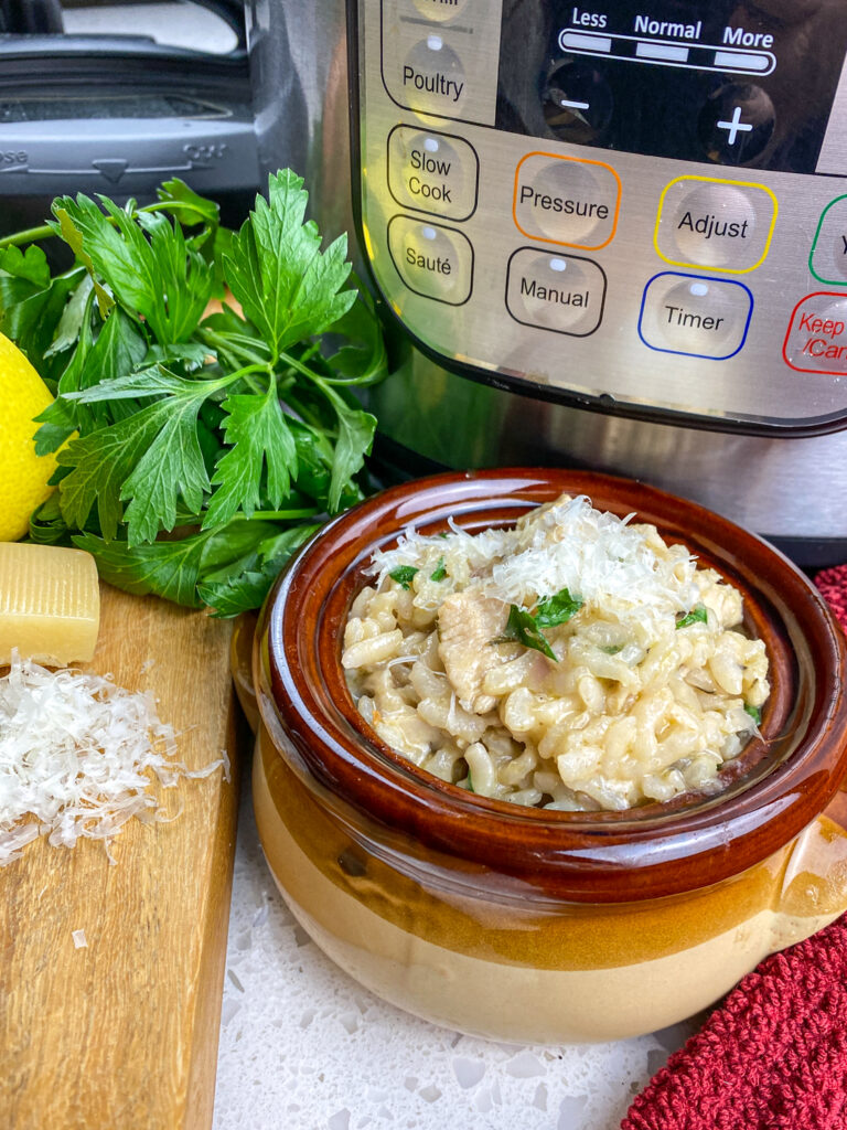 Instant Pot Lemon Parsley Chicken & Risotto with Parmesan