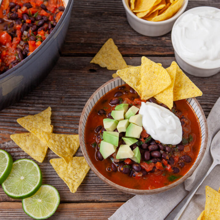 Loaded Black Bean Nacho Soup