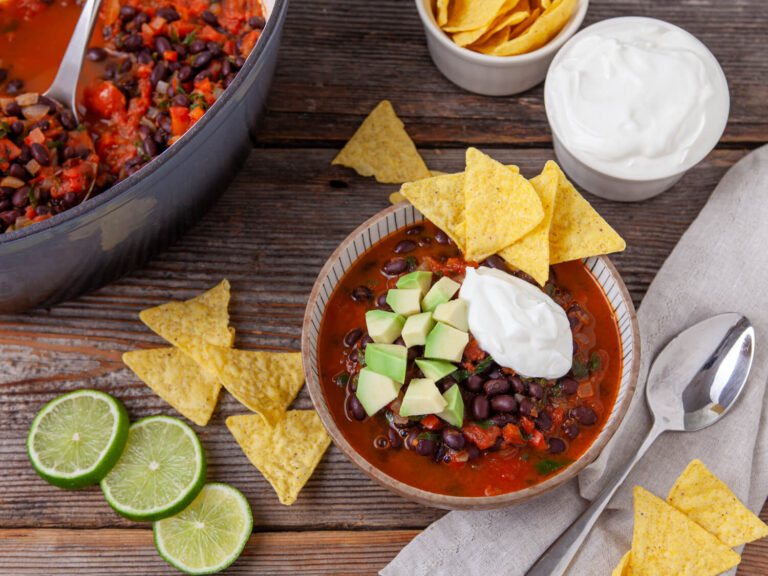 Loaded Black Bean Nacho Soup
