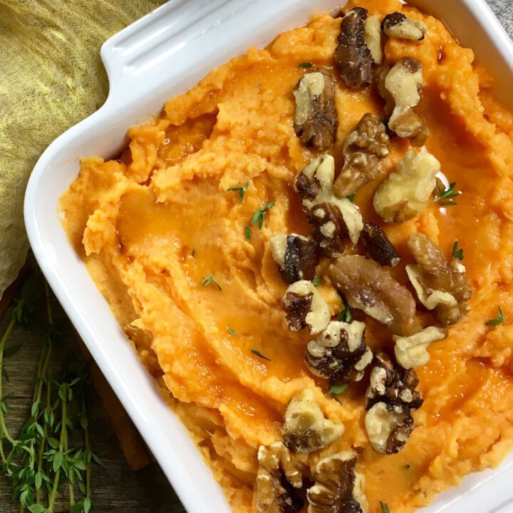 Creamy Mashed Sweet Potatoes with Fresh Thyme