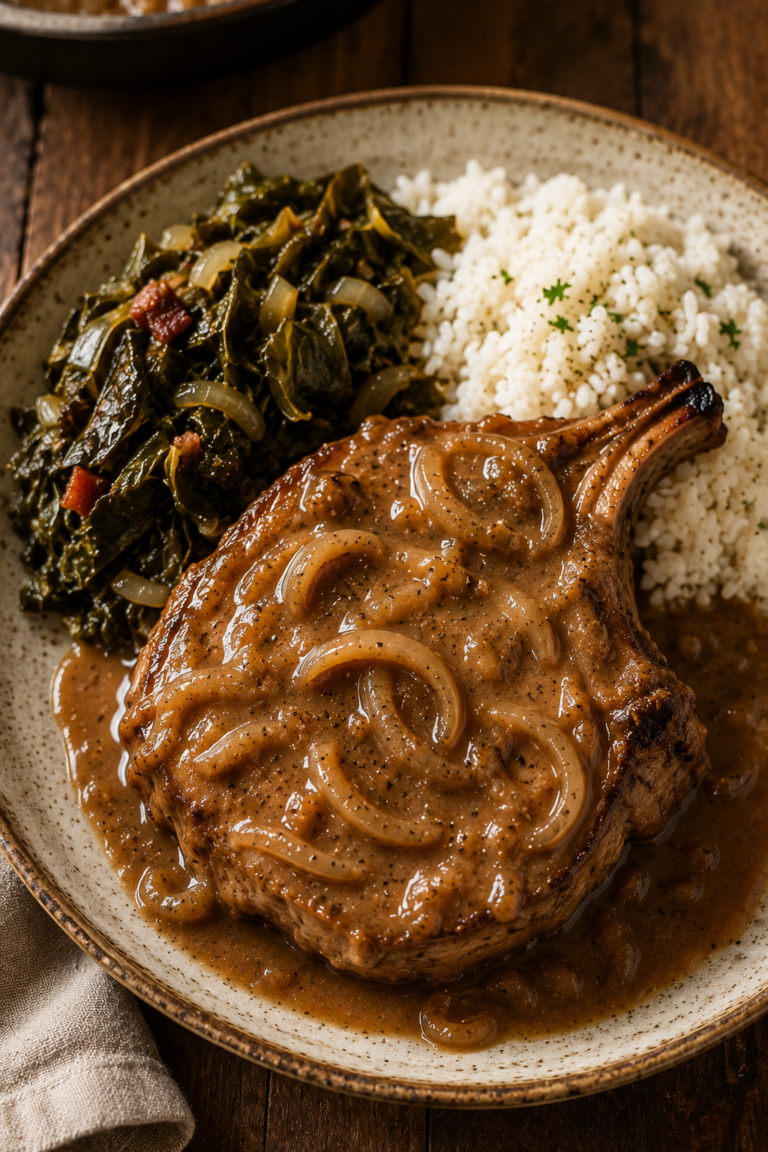 Smothered Pork Chops in Rich Onion Gravy: A Southern Classic